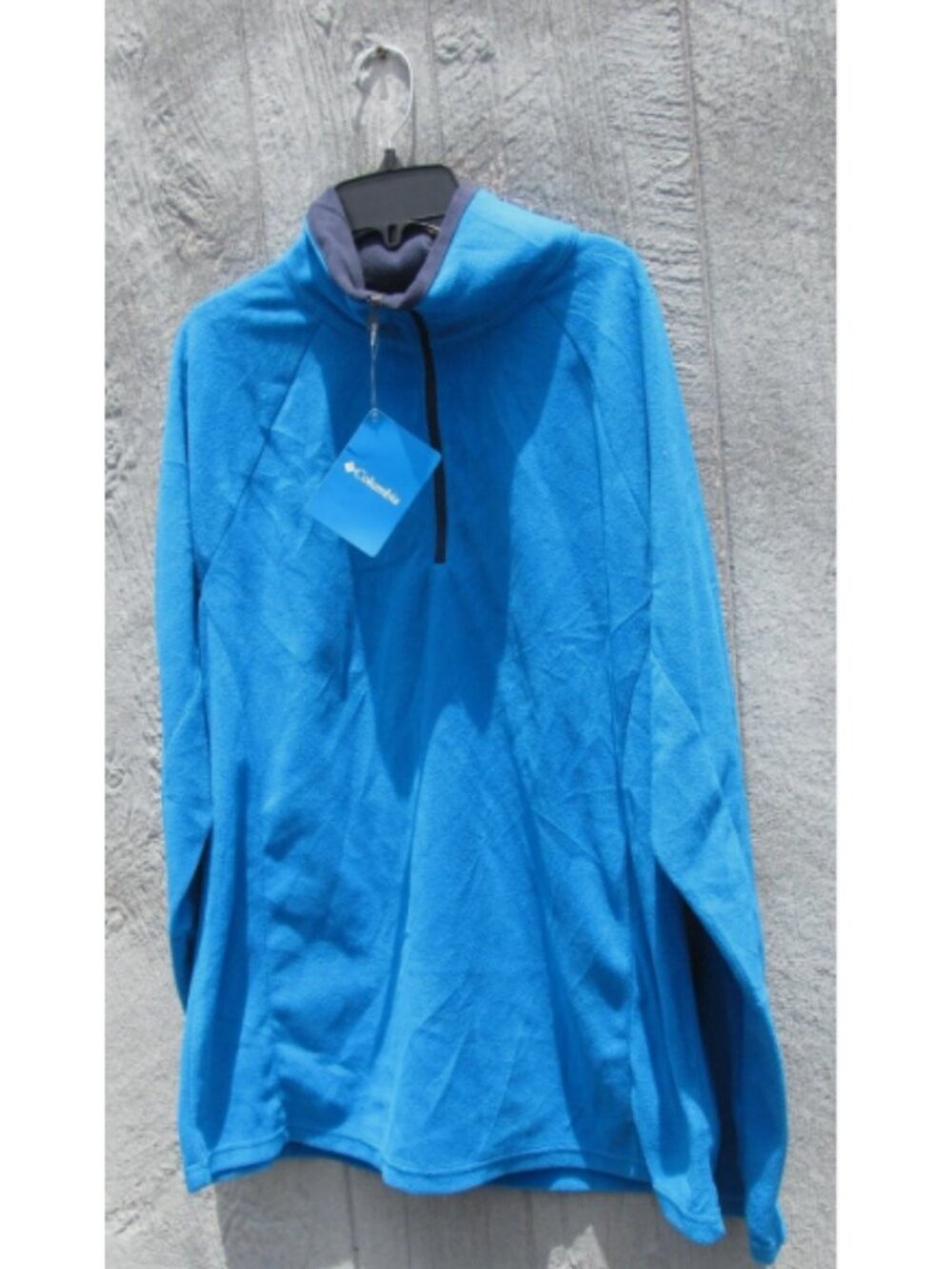 Columbia Womens Plus Size 1X Fleece Jacket 1/4 Zip Mock Neck Logo Blue XL